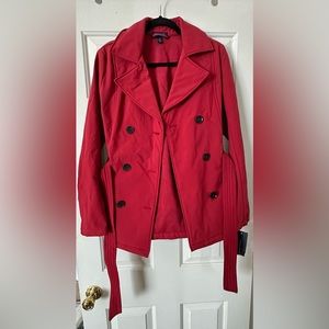Tommy Hilfiger Belted Trench Coat - Red